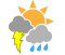 A mix of sun and cloud. 30 percent chance of showers in the afternoon with risk of a thunderstorm. Wind northwest 20 km/h gusting to 40. High 13. UV index 5 or moderate.