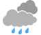 Cloudy with 60 percent chance of showers. Low plus 2.